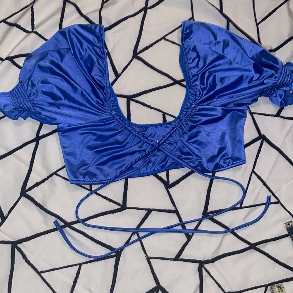 Frankies Bikinis Women's Blue Tankini-Tops Size M NWOT in Rain 🇺🇸